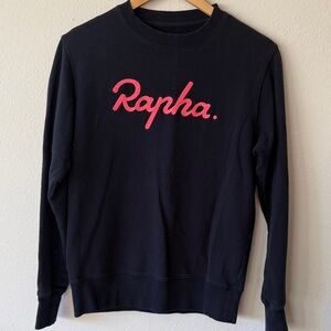 Rapha S Navy Sweatshirt with Vibrant Pink Logo 100% cotton great pre owned cond